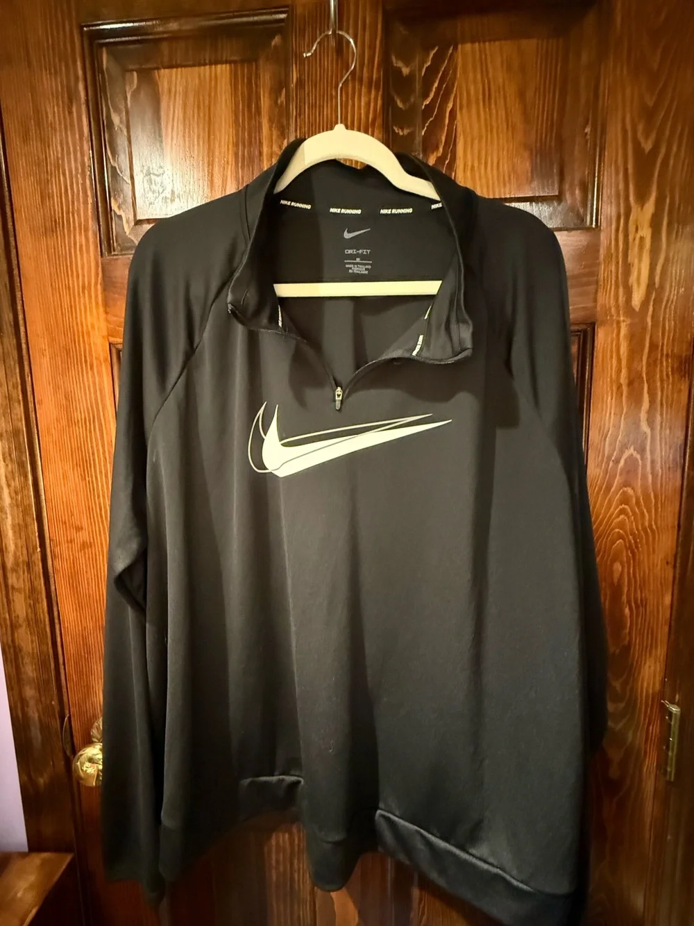 Nike Black Running Quarter-Zip with White Swoosh